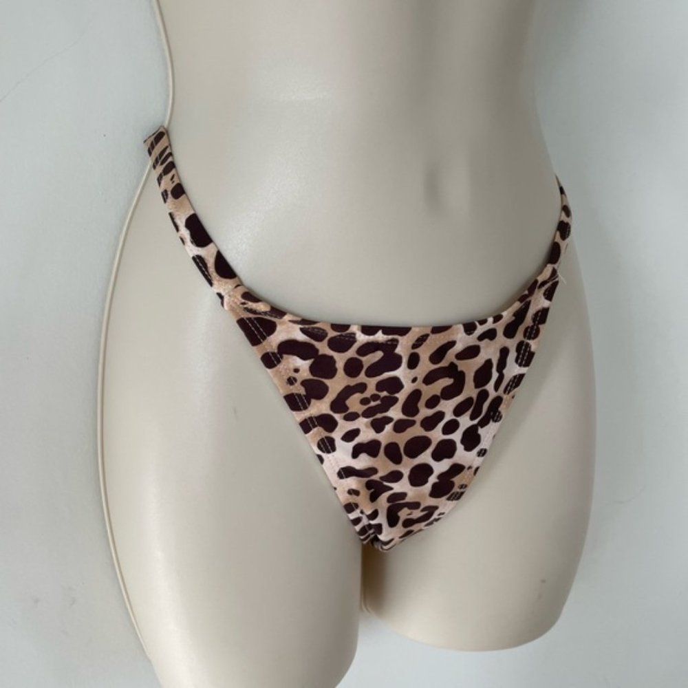 Betty Jade M Leopard Cheeky Bikini Bottoms Swimsuit Bathing Suit